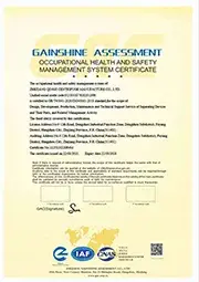 Сертификат системы менеджмента охраны труда и промышленной безопасности